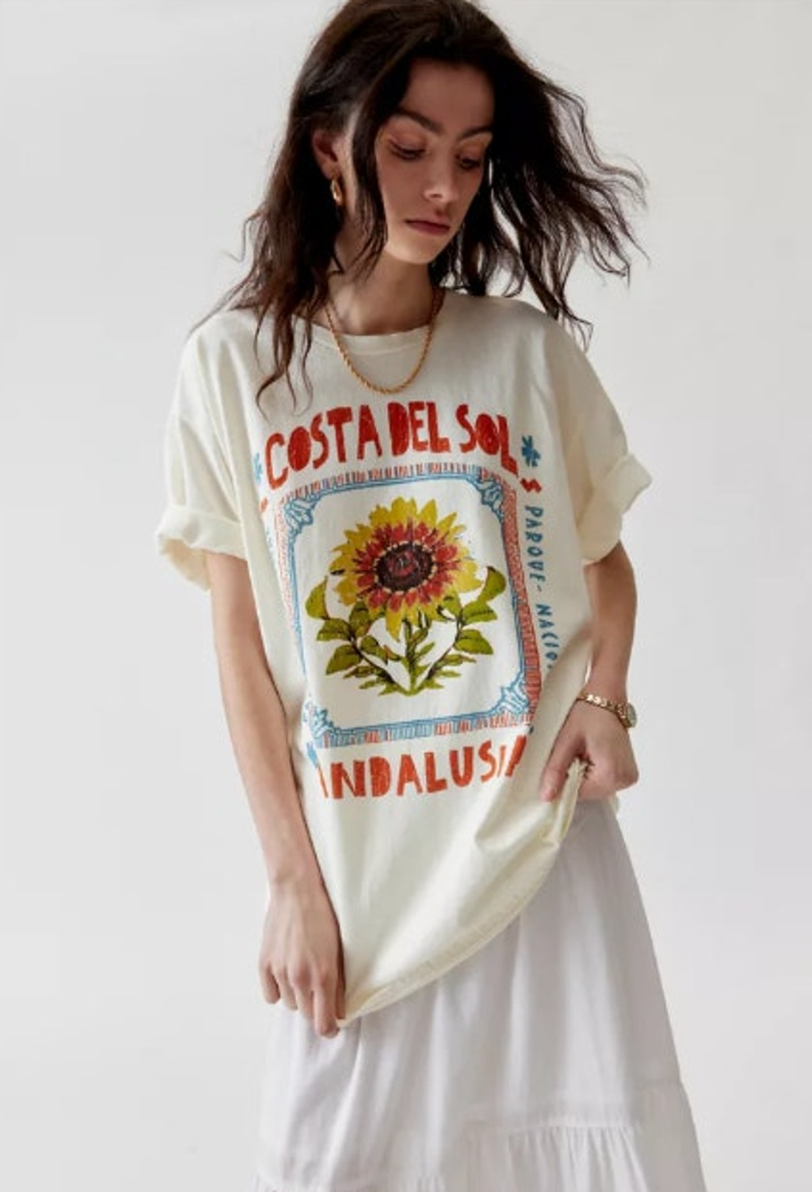 NEW! Urban Outfitters 'Costa Del Sol' T-Shirt Dress in WHITE (S/M)